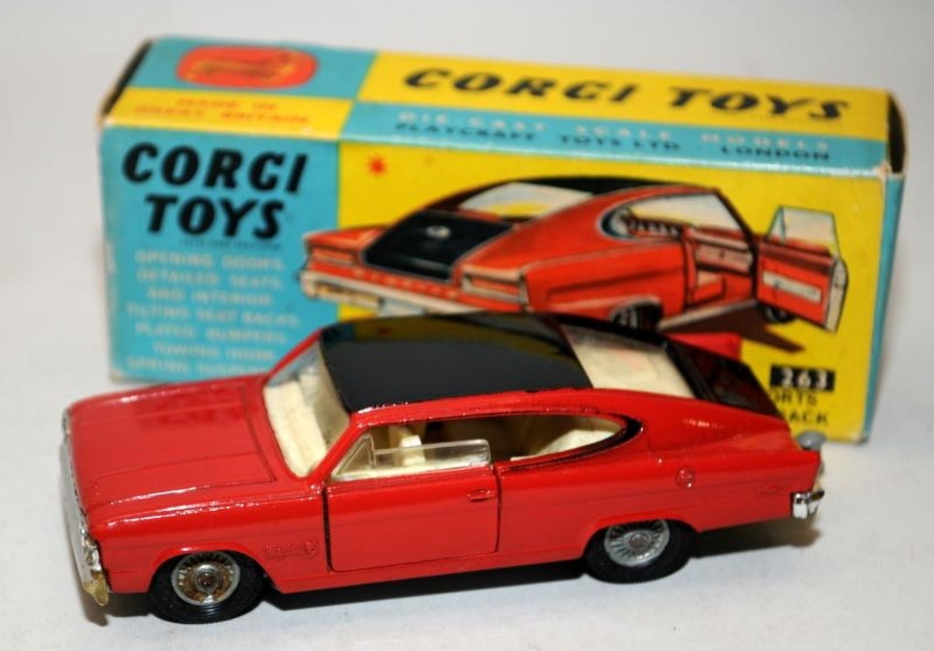 Vintage Corgi Marlin by Rambler Sports Fastback die-cast model car No.263 in v. good box