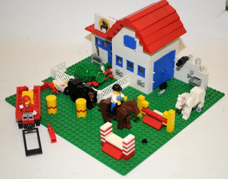 Vintage Lego Emergency Ambulance Centre, Horse Riding Stable (both built on Lego bases and not - Image 2 of 4