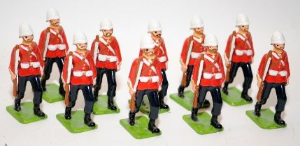 Collection of Steadfast copy South Africa Red coat soldiers. 10 in lot, unboxed