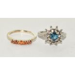 2 x Gemporia TGGC natural Gemstone silver rings size L and M