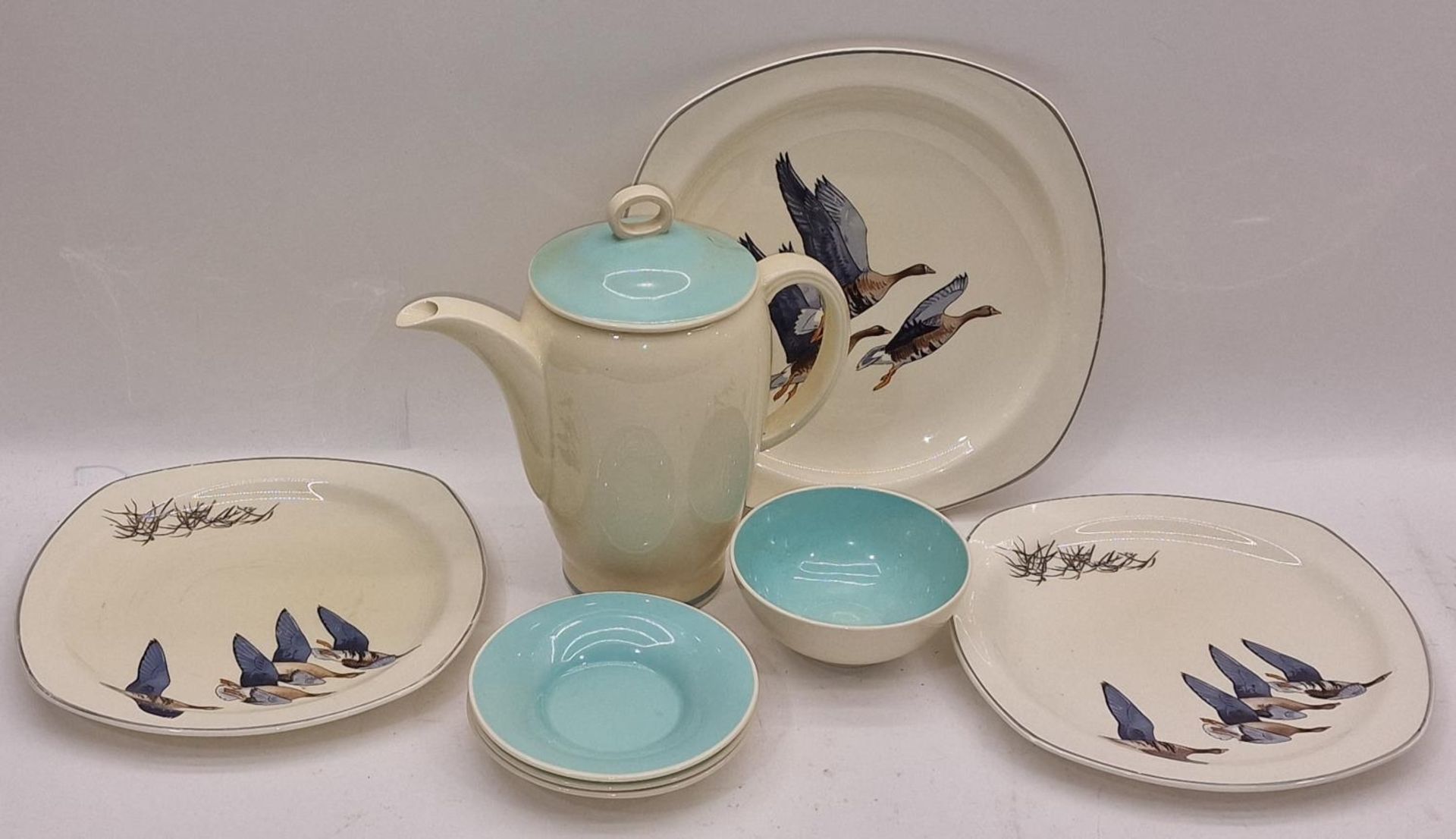 Midwinter Stylecraft Peter Scott "Wild Geese" three plates together with some pieces of Susie Cooper