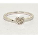 A 925 silver heart ring Size O