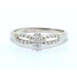 Diamond 9ct white gold ring size T