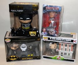 Collectable Pop Heroes Batman and Commissioner Gordon, Pop Town Dr Peter Venkman with Firehouse,