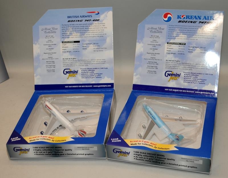 Gemini Jets 1:400 scale die-cast model aircraft. 6 models in lot in 5 sets, all boxed - Bild 3 aus 4
