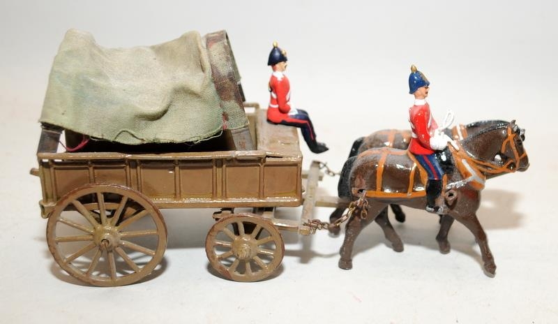 Vintage Britain's die-cast figures: 2 x Supply Corps Wagons ref:146(?) each with 2 figures and 2 - Bild 2 aus 3