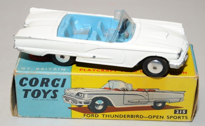 Vintage Corgi Toys die-cast Ford Thunderbird - Open Sports No.215 c/w Lancia Fulvia Sport Zagato - Image 3 of 6