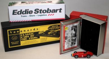 Exclusive Matchbox Hot Wheels Ferrari in a presentation case c/w an Eddie Stobart Truck and