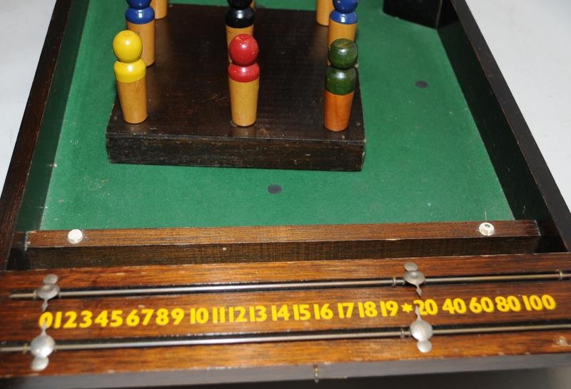 Vintage G I Stanhope Table Skittles bar top pub game. Good complete condition - Image 3 of 6