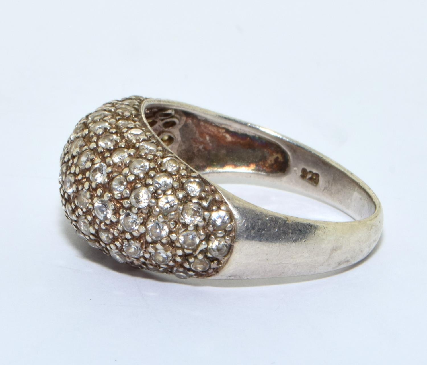 925 silver 7 bar statement ring size V - Image 2 of 3