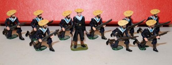 Good Soldiers die-cast figures: Late 1800's British Naval Brigade wearing sennet hats. 10 figures,