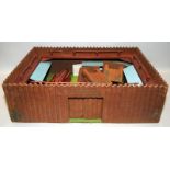 Vintage large wooden Fort Apache cowboy fort c/w buildings and a few plastic toy cowboys. O/all size