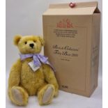 Steiff limited edition 3841/4000 British Collector's Teddy Bear 2001 brass 45cm. Boxed with