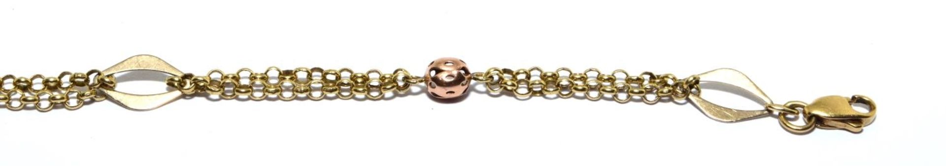 9ct gold ball design bracelet 3.6g 16cm long - Image 3 of 4