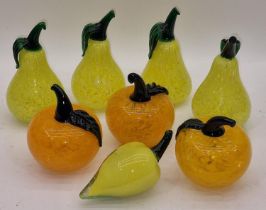 A collection of vintage Murano glass fruits (8).