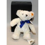 Steiff Teddy Bear, 2009 promotional tie in with Volkswagen. As new and boxed. 22cms tall