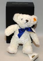 Steiff Teddy Bear, 2009 promotional tie in with Volkswagen. As new and boxed. 22cms tall