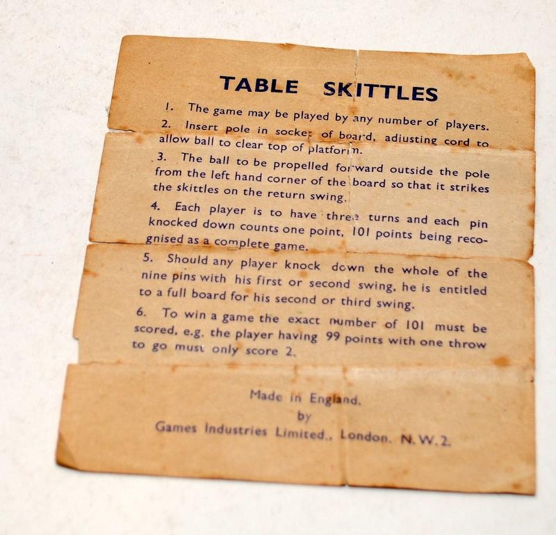 Vintage G I Stanhope Table Skittles bar top pub game. Good complete condition - Image 4 of 6
