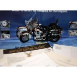 Franklin Mint 1:10 scale die-cast Harley Davidson Softail Motorcycle c/w papers and packaging. One