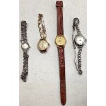 4 x ladies watches to include a gold example