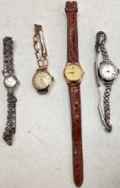 4 x ladies watches to include a gold example