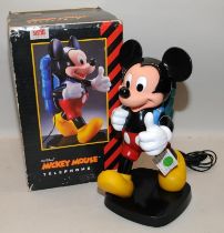 Vintage novelty Mickey Mouse telephone by Tele Concept. In original box