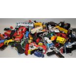 Large collection of loose playworn die-cast vehicles including vintage examples