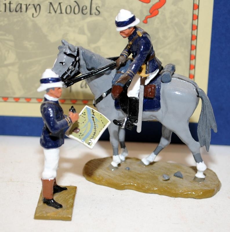 Little Legion Military Models:- Mounted Naval Brigade Officer Sudan c/w Standing Figure With Map.