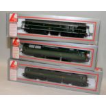 3 x Hornby OO gauge Diesel Locomotives BR Green Livery. D1670, D1738 and D5572. All in Lima boxes