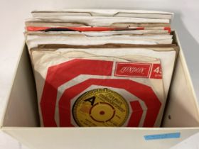 SMALL BOX OF VARIOUS DEMO VINYL 7” SINGLES. Here we find artists to include - Christie - Johnny B.