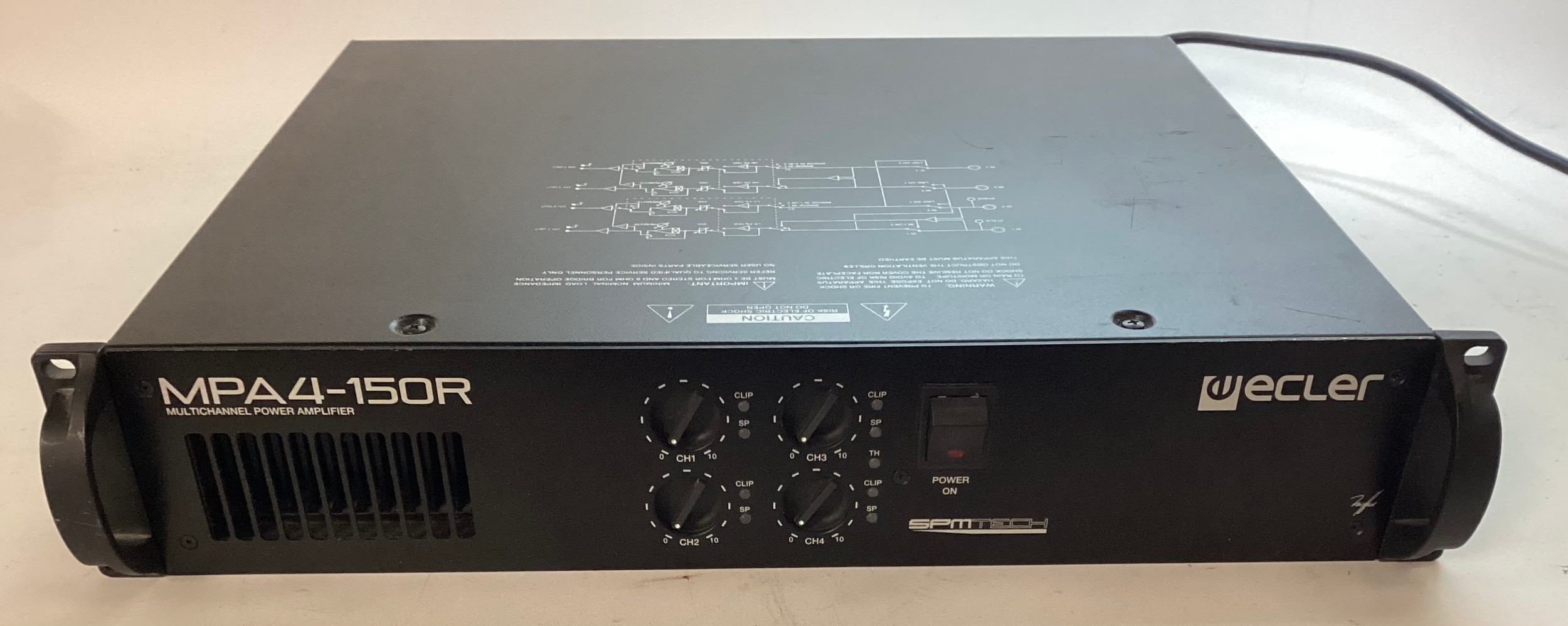 ECLER RACK MOUNT POWER AMPLIFIER. This is model No. MPA 4-150R a 4-channel multizone amplifier which