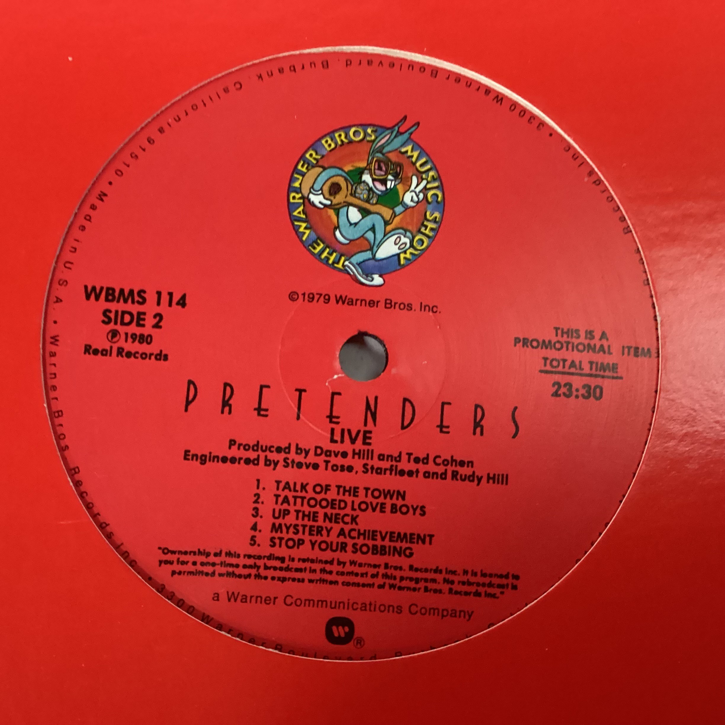 PRETENDERS 'LIVE' PROMO-ONLY VINYL LP. Released on Warner Brothers Music Show label No. WBMS 114 - Image 3 of 3