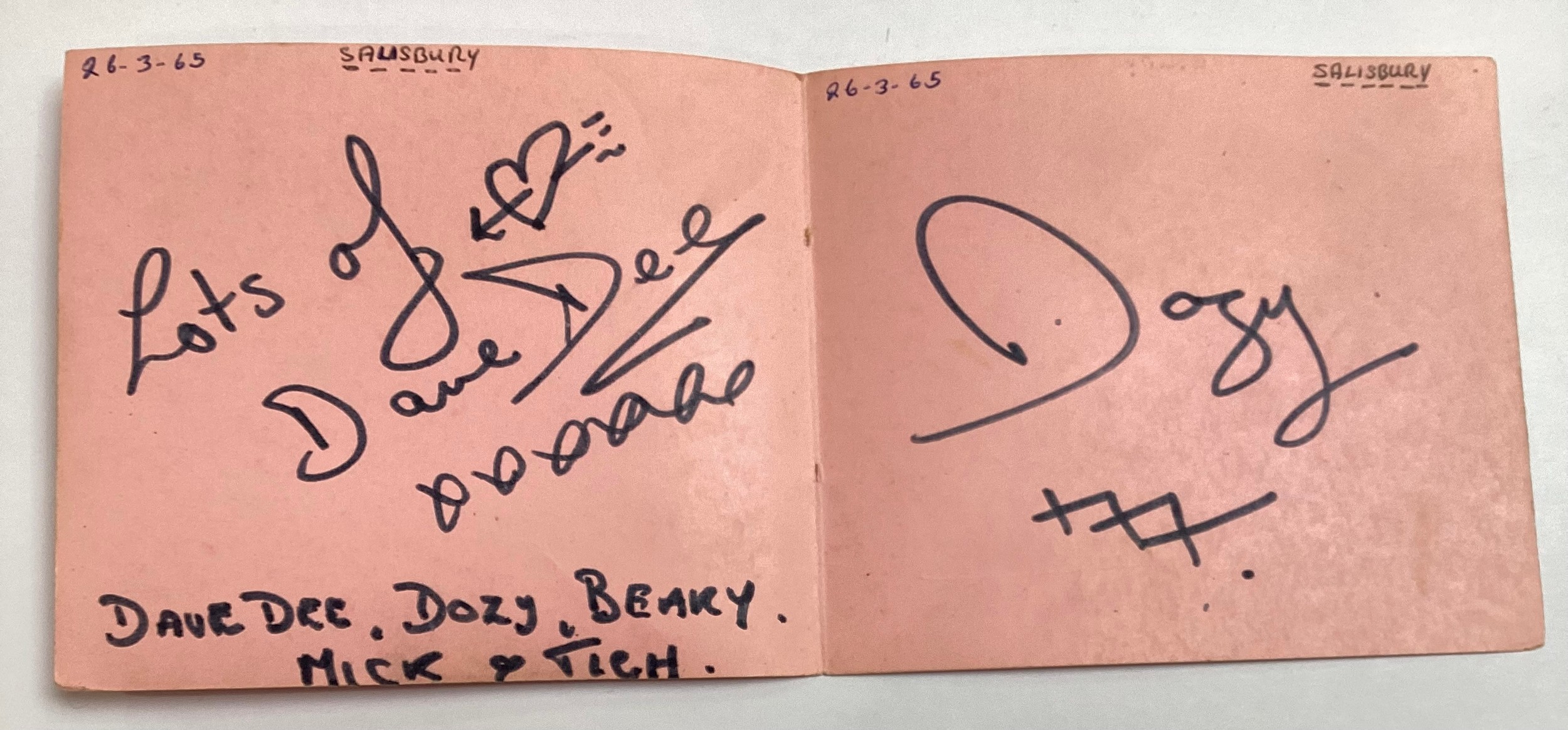 GENUINE 1960’S AUTOGRAPH BOOK CONTAINING VARIOUS POP / ROCK STARS. The book has seen better days - Image 11 of 14
