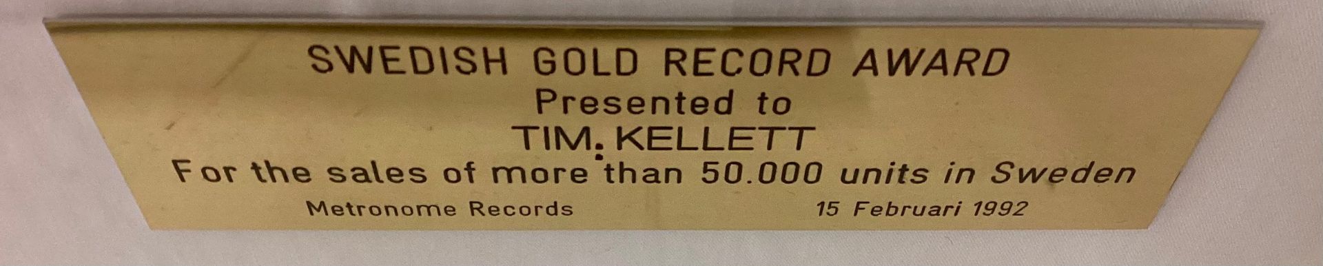SIMPLY RED GOLD PRESENTATION DISC’S X 3.Swedish released disc’s presented to Tim Kellett, Fritz - Image 4 of 5