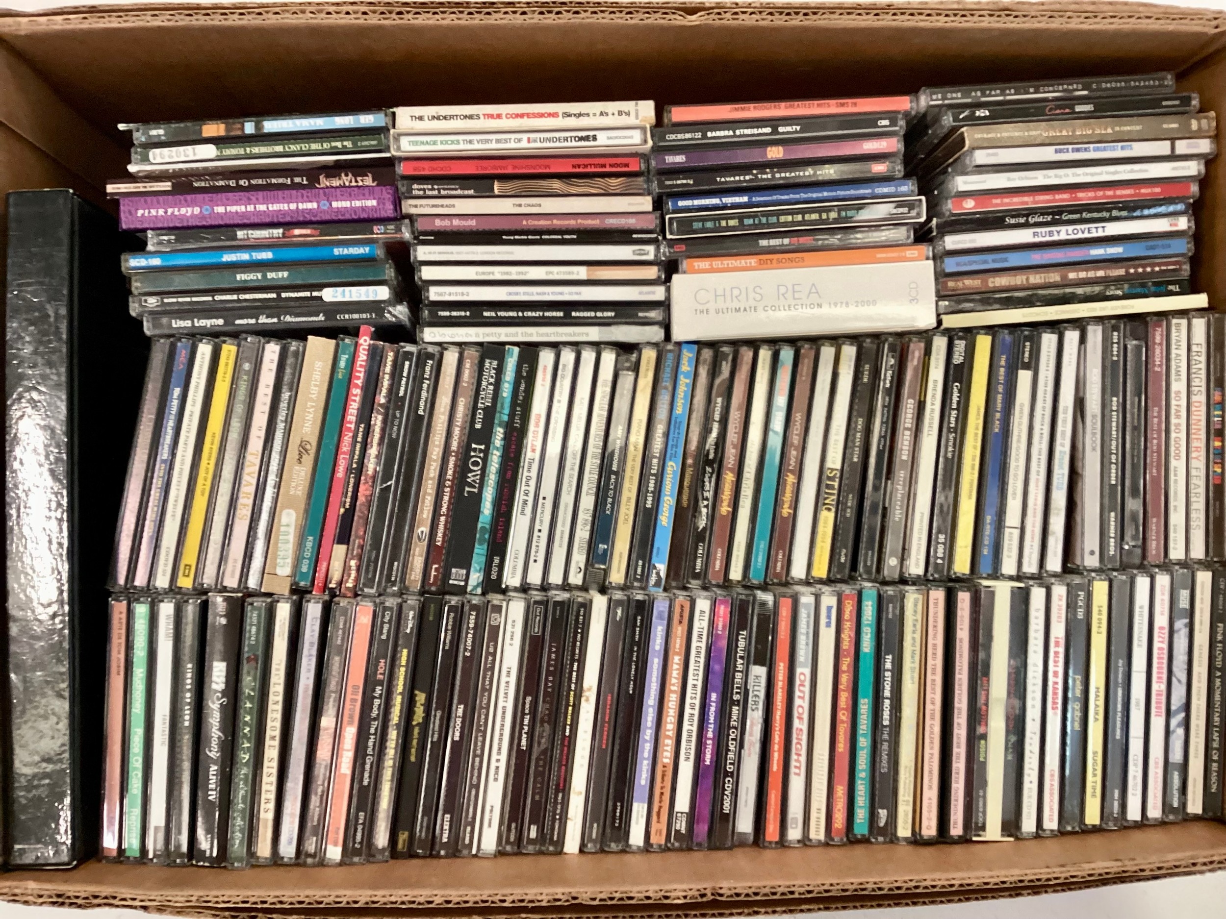 LARGE BOX OF VARIOUS ROCK AND POP COMPACT DISCS. Contained here is a mixture of artists to include -