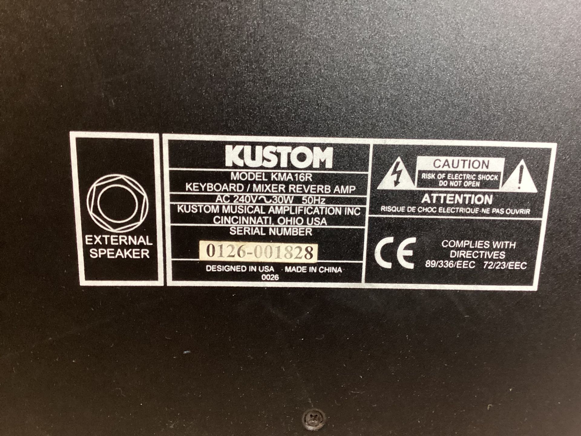 KUSTOM GUITAR AMPLIFIER. This unit powers up fine and is in Ex condition. The model number is KMA- - Image 4 of 4