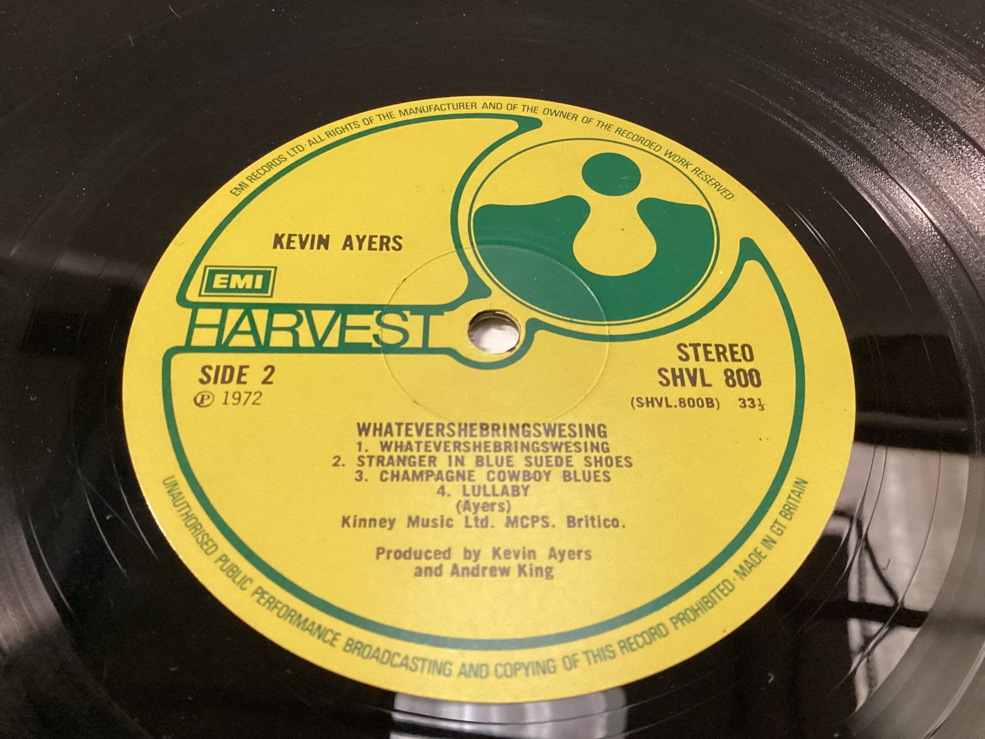 KEVIN AYERS ORIGINAL ALBUM ‘WHATEVER SHE BRINGS WE SINGS’. This album comes in a gatefold textured - Image 5 of 5