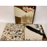 LED ZEPPELIN 1 / 2 & 3 PLUM LABEL VINYL ALBUMS. First we have a copy of their first album On