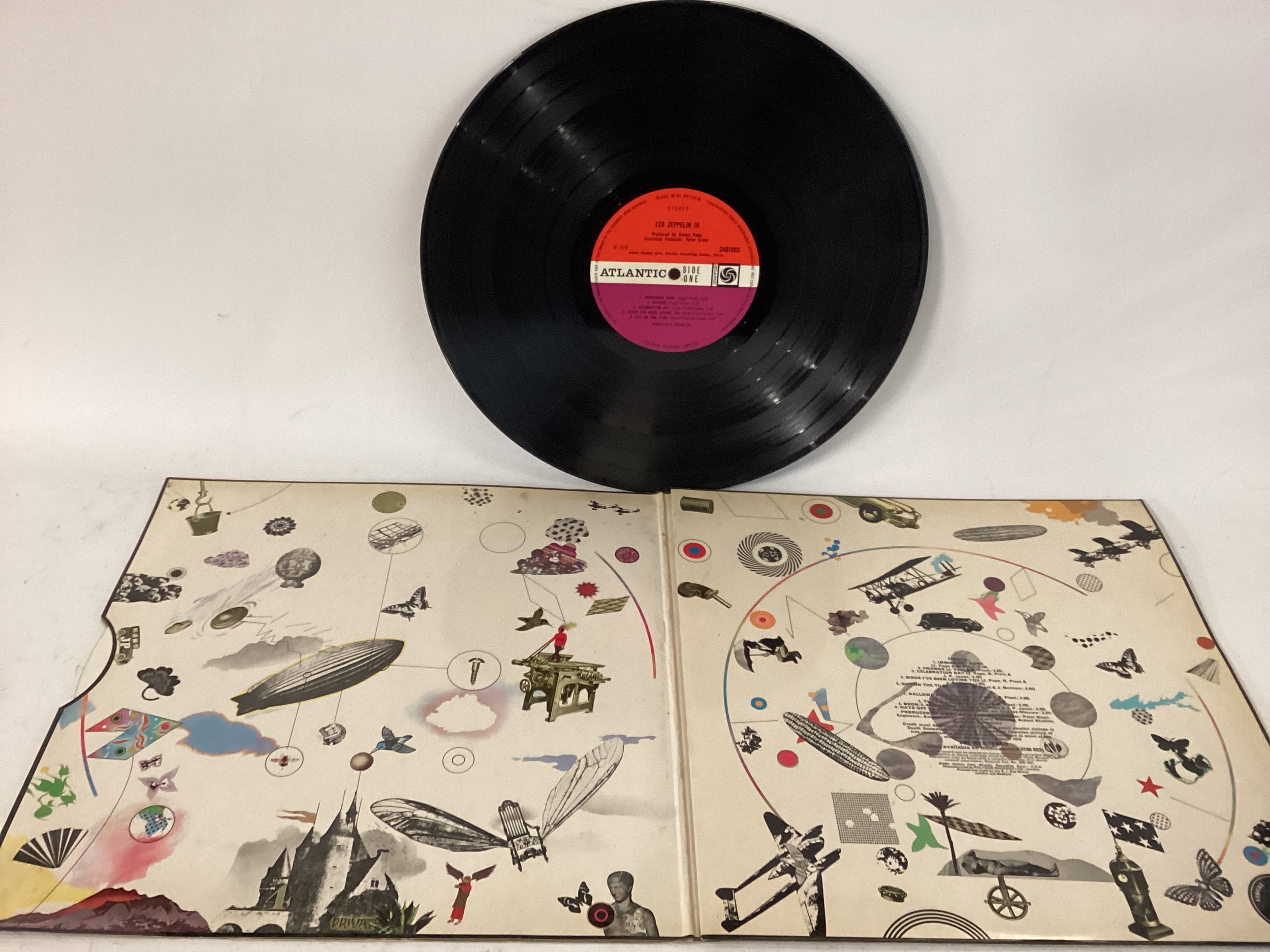 LED ZEPPELIN 1 / 2 & 3 PLUM LABEL VINYL ALBUMS. First we have a copy of their first album On - Image 4 of 7