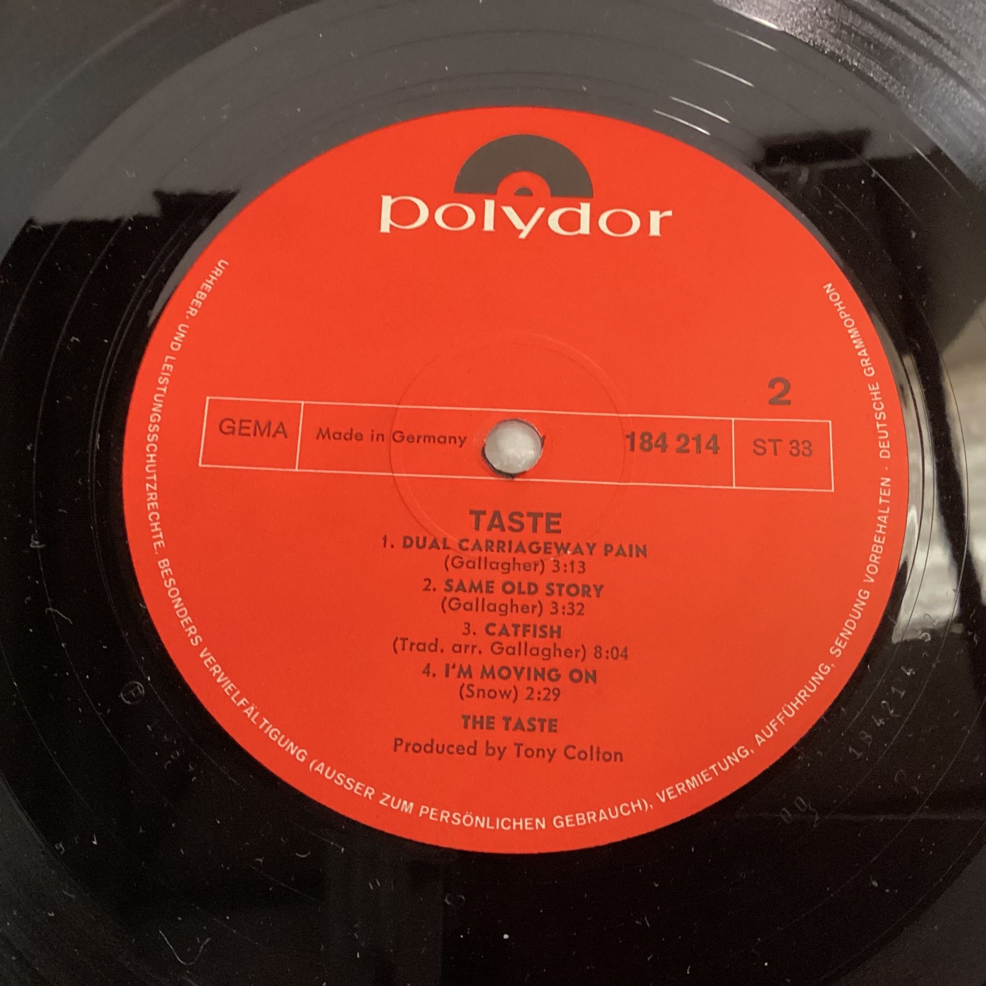 TASTE DEBUT LP FEATURING RORY GALLAGHER. Nice Psych album found here on Polydor German Label No. - Image 3 of 4