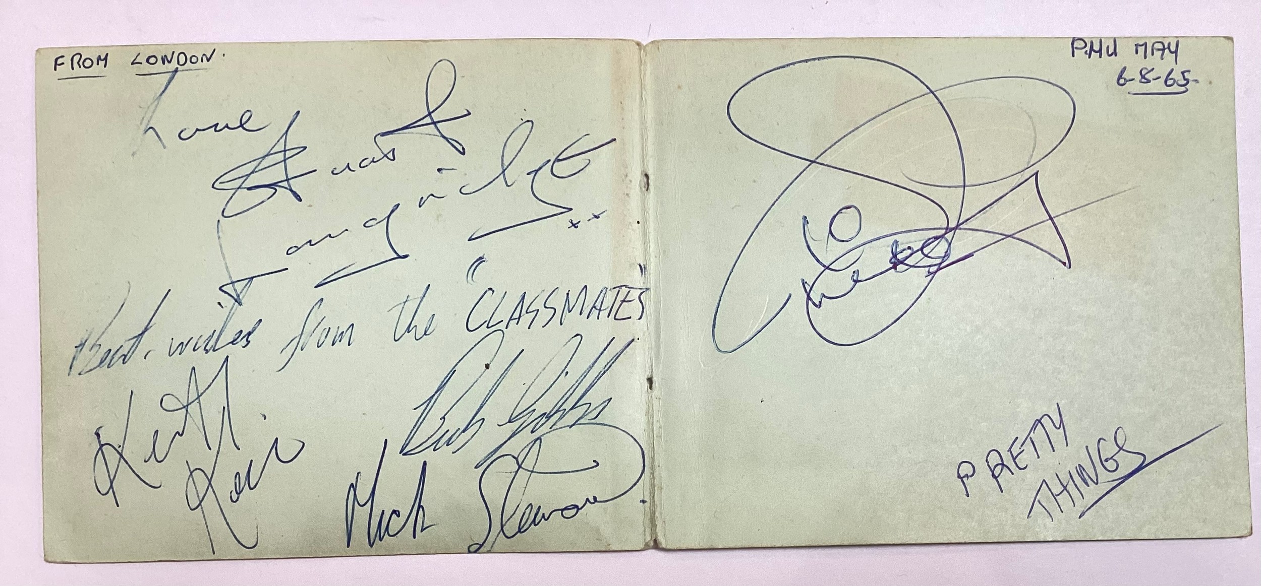 GENUINE 1960’S AUTOGRAPH BOOK CONTAINING VARIOUS POP / ROCK STARS. The book has seen better days - Image 6 of 14