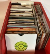 LARGE CONTAINER OF VARIOUS ROCK / INDIE / POP 7” VINYL’S. Eclectic mix of various artists here to