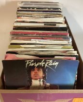 BOX OF VARIOUS 7” VINYL 45RPM SINGLES. Various hits from various artists and groups to include - Sex