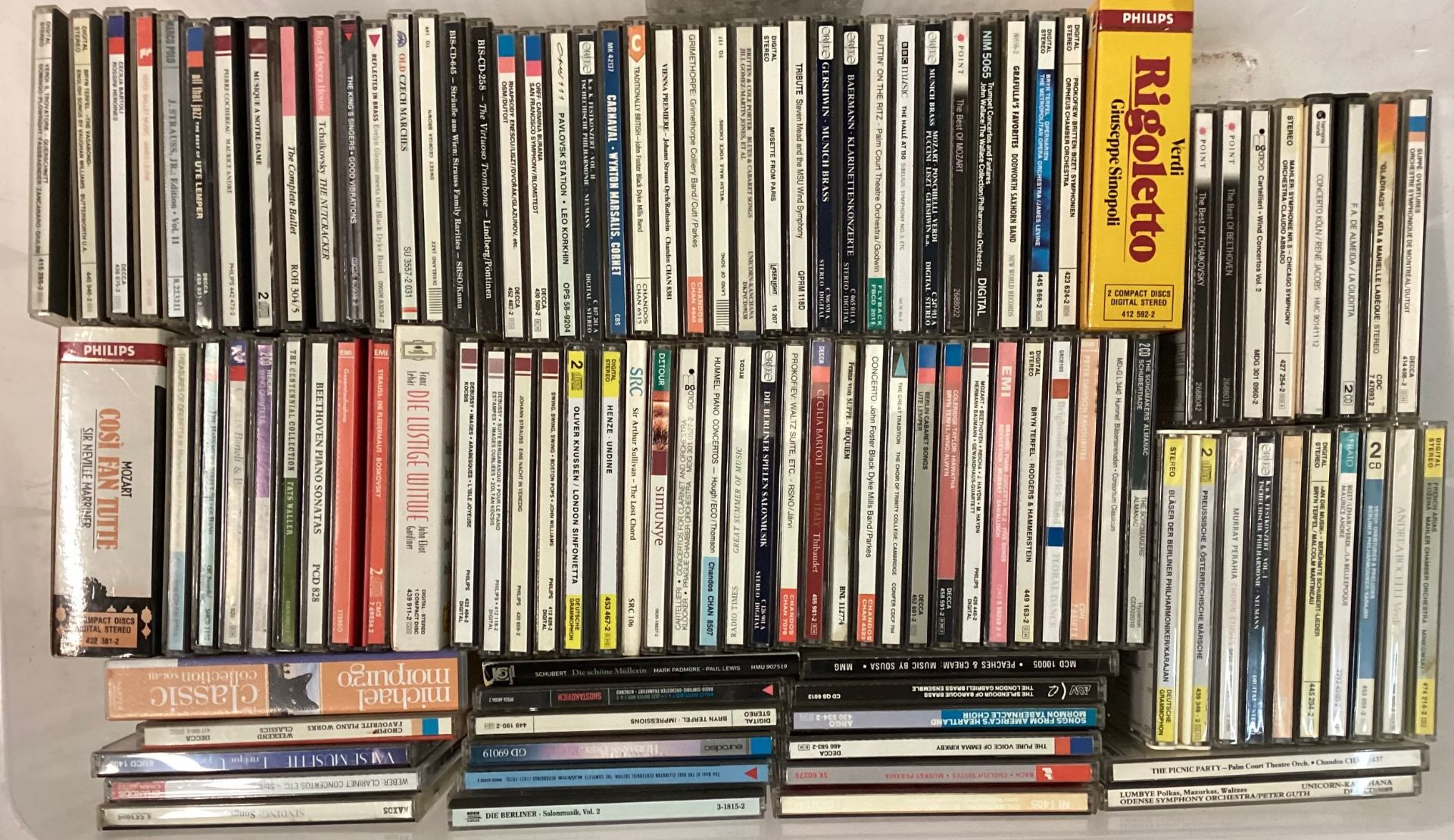 TRAY OF VARIOUS CLASSICAL AND BIG BAND RELATED COMPACT DISCS. To include - Beethoven - Hummel -