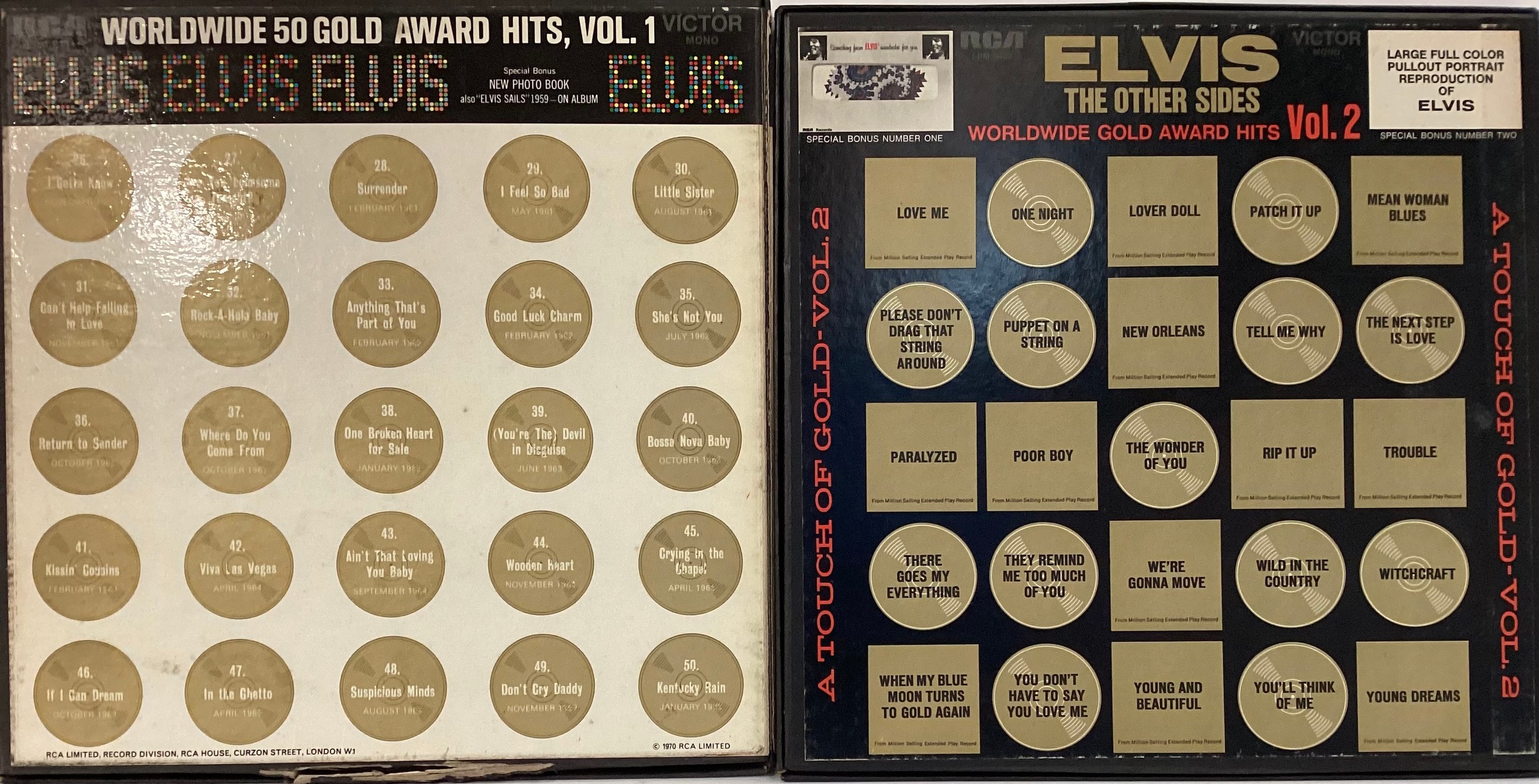 ELVIS PRESLEY VINYL BOX SETS X 2. Here we have a copy of ‘Worldwide Gold Award Hits’ volumes one and - Bild 2 aus 2
