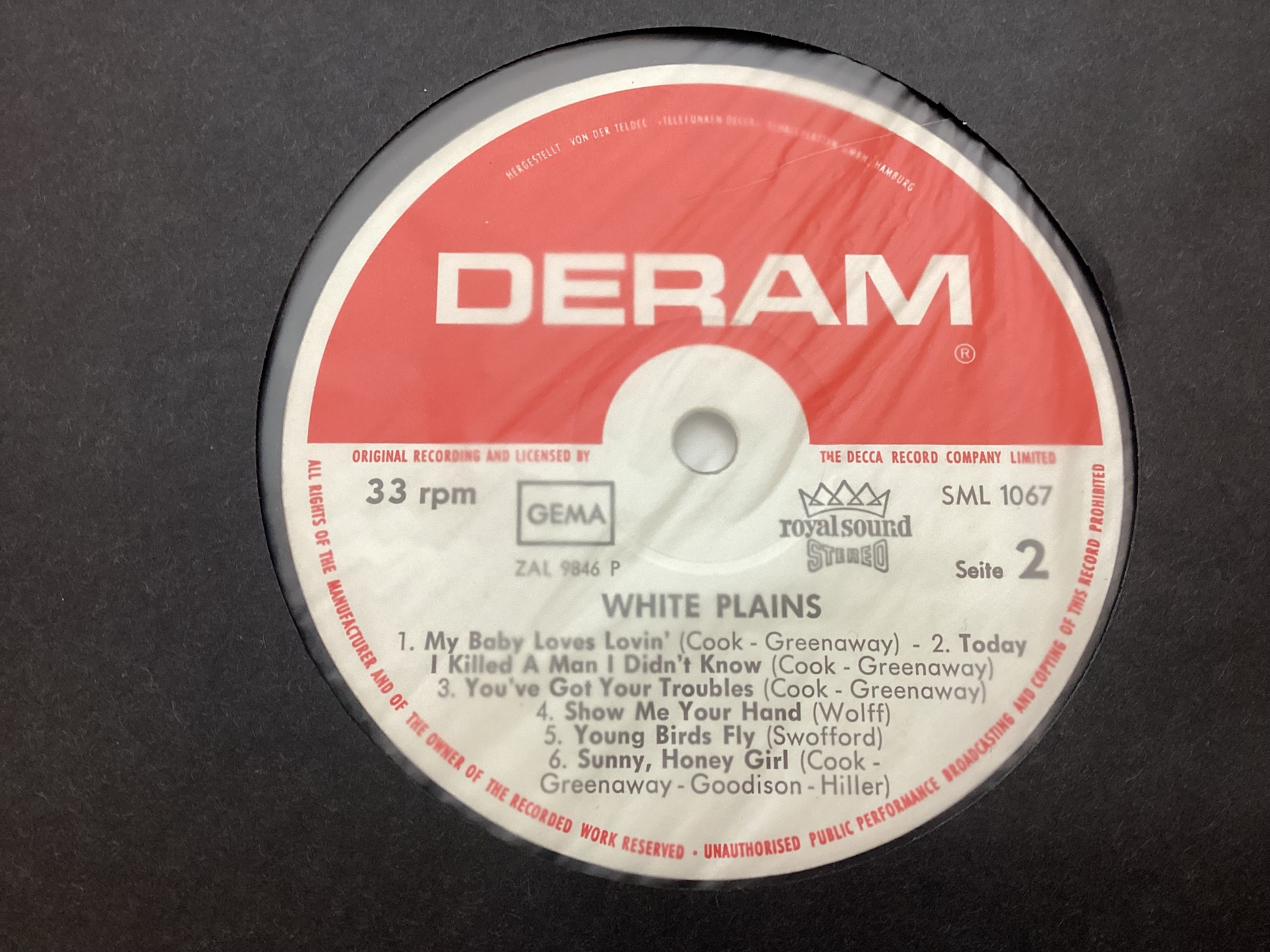 WHITE PLAINS SELF TITLED VINYL LP RECORD. This album is in Ex condition and on a German pressed - Bild 4 aus 4