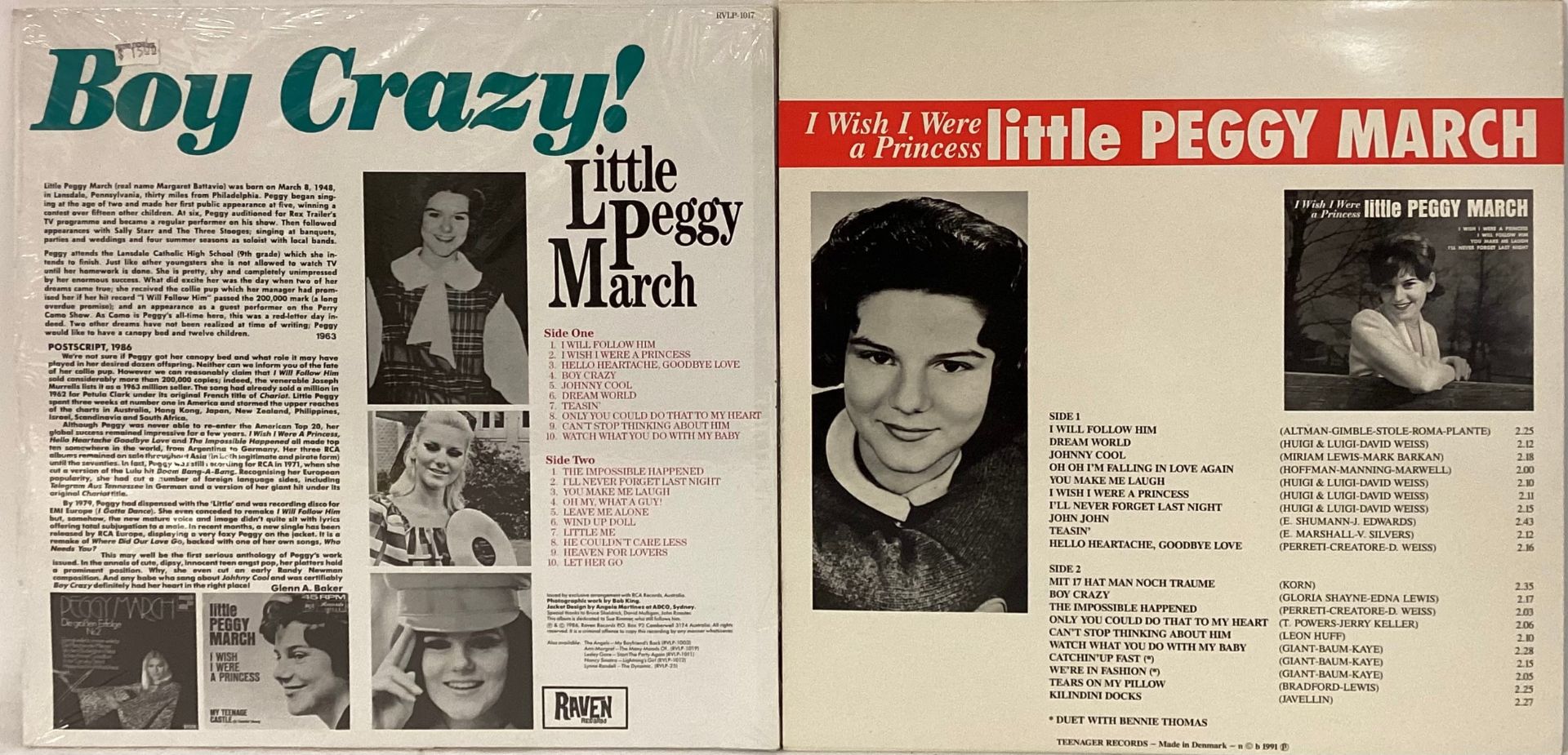 LITTLE PEGGY MARCH VINYL LP RECORDS X 2. The titles here are ‘I Wish I Were A Princess’ and ‘Boy - Image 2 of 2