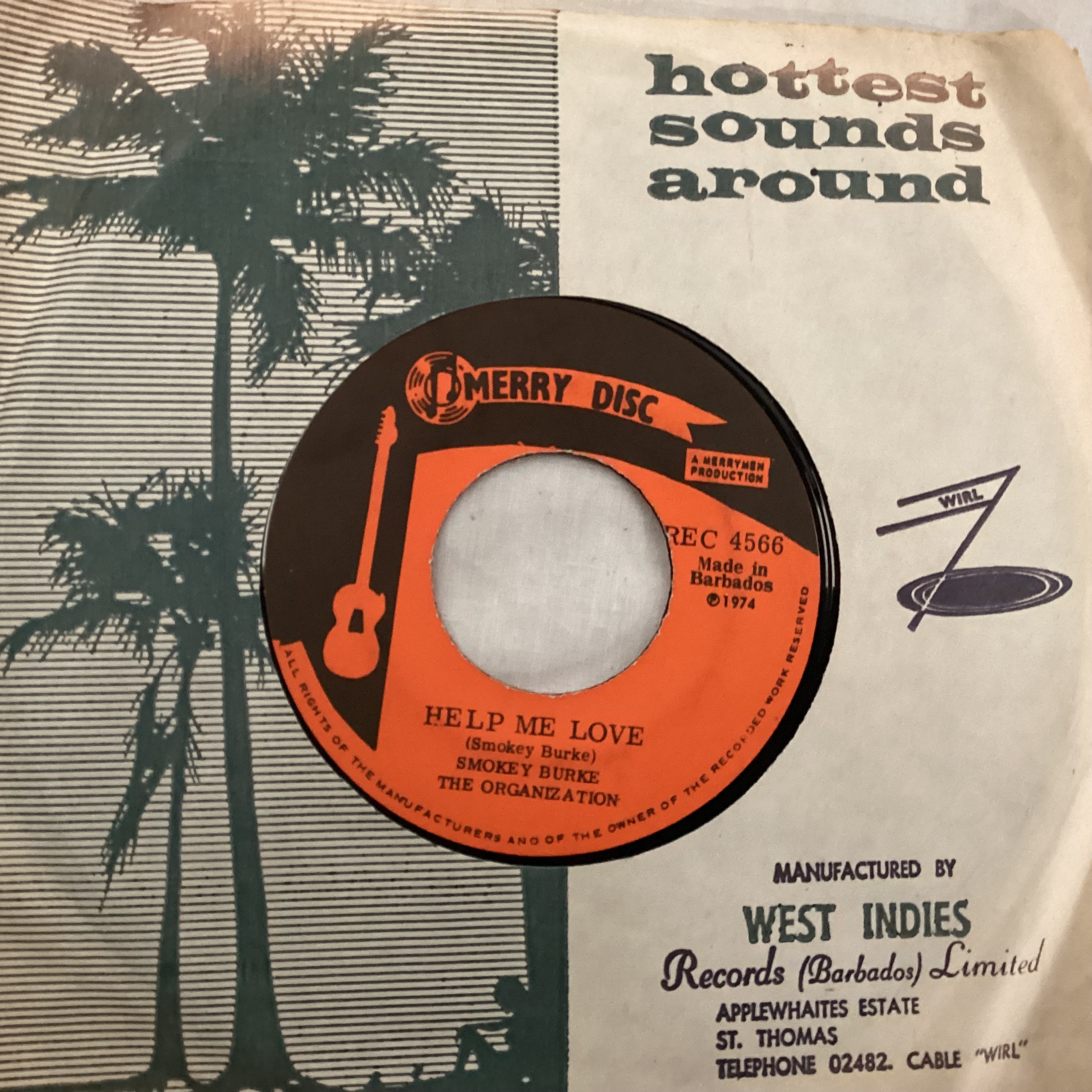SMOKEY BURKE AND THE ORGANIZATION 7" SOUL FUNK RECORD 'TELL HER I'M SORRY'. - Image 2 of 2