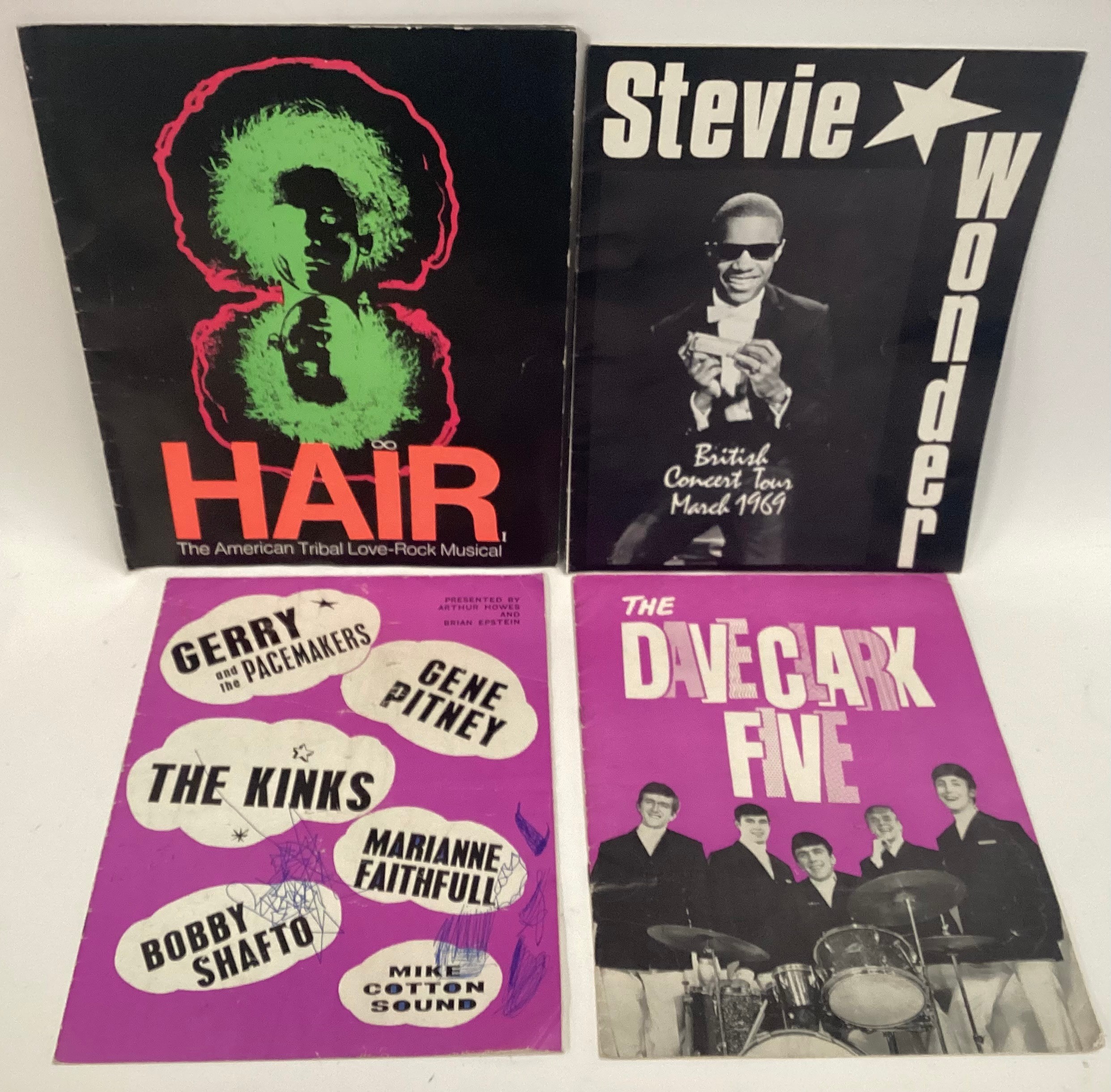 4 VINTAGE MUSIC CONCERT PROGRAMMES. To include The Dave Clark Five with stars also to include The