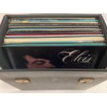 CARRY CASE OF VARIOUS ELVIS PRESLEY VINYL ALBUMS. To include many compilations and film